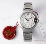 AF Factory 1:1 Copy Cartier Ballon Bleu 28mm Steel Silver Diamond Dial